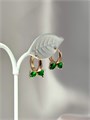 Серьги "Изумрудные бантики" (Б2) 17899
