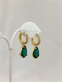 Серьги "Изумрудные капельки" в золоте (В9) 17971
