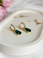 Серьги "Изумрудные капельки" в золоте (В9) 17971