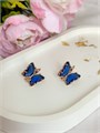 Серьги "Сапфировые бабочки" в золоте (В8) 17974