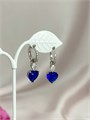 Серьги "Синие сердца" (В10) 17634