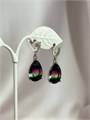 Серьги "Турмалиновая ночь" (А7) 18118