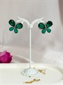 Серьги "Изумрудные бабочки" (А7) 18144