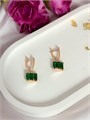 Серьги "Сияющий изумруд" (Б4) 18181