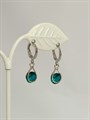 Серьги "Бирюзовая роса" серебро (А10) 18457