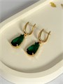 Серьги "Изумрудные капли" (Б5) 18567