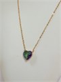 Колье "Турмалиновое сердце" (К1) 18901