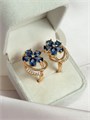 Серьги "Сапфировые цветы" (А5) 19124