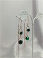Серьги-продевки "Изумрудные хамелеоны" (Б9) 19309