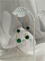 Серьги-продевки "Изумрудные хамелеоны" (Б9) 19309