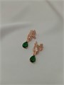 Серьги "Цветок с изумрудом" (Б4) 19528