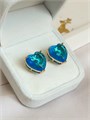 Серьги "Голубые сердца" (В10) 19588 - фото 141944