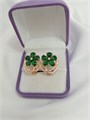 Серьги "Изумрудные цветы" (А5) 19691