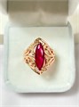 Кольцо "Рубиновая любовь" 19817