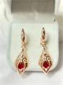 Серьги "Капельки рубина" 19909