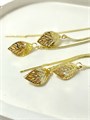 Серьги-продевки «Золотые листья» 20097