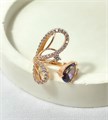 Кольцо "Крыло бабочки" с турмалином 20113