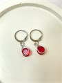 Серьги "Рубиновая роса" серебро 20155