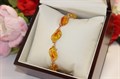 Браслет из дубайского золота с янтарем "Янтарное блаженство" - фото 74196