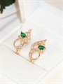 Серьги "Изумрудное счастье" (Б6) 13828
